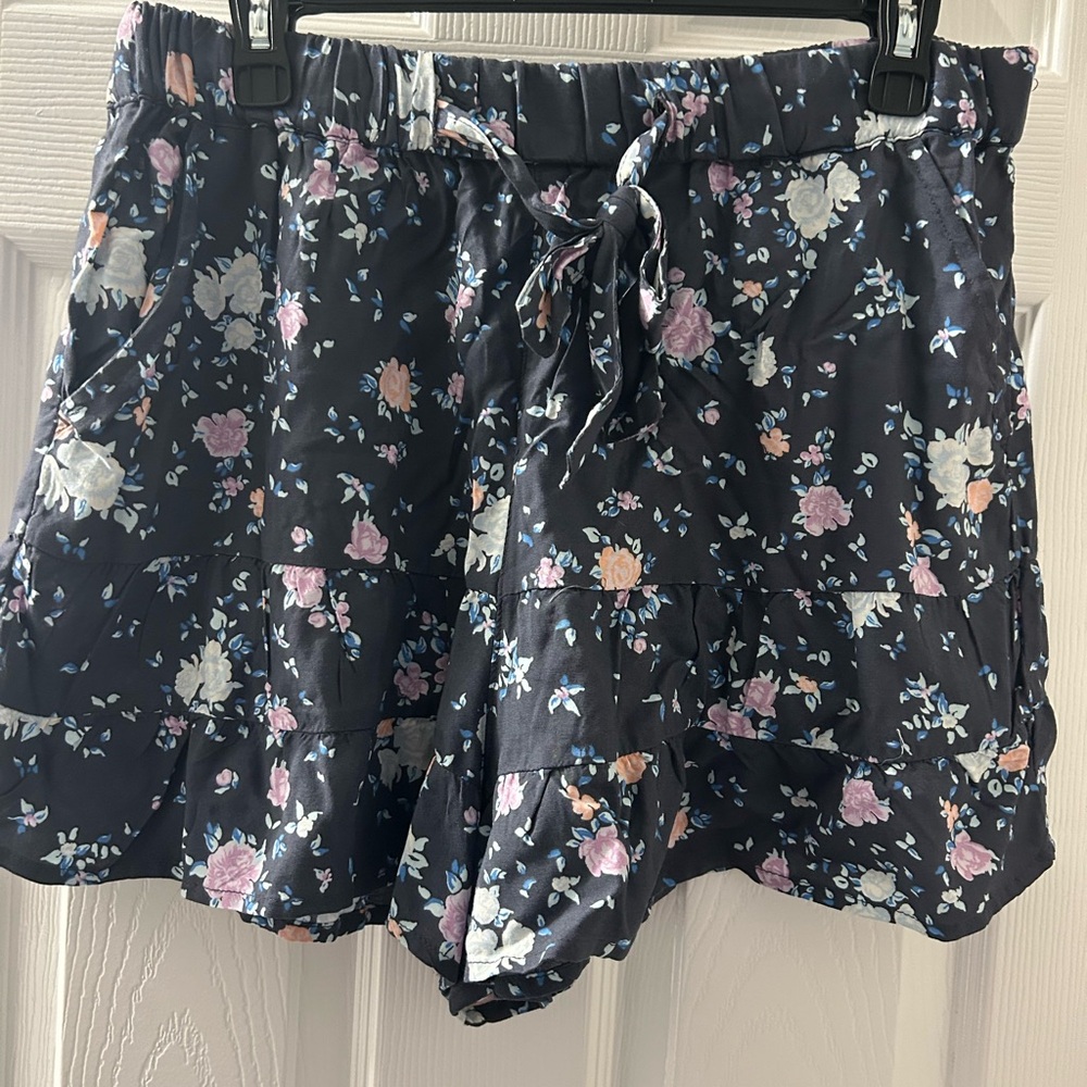 SO Black Floral High Waist Women's Shorts